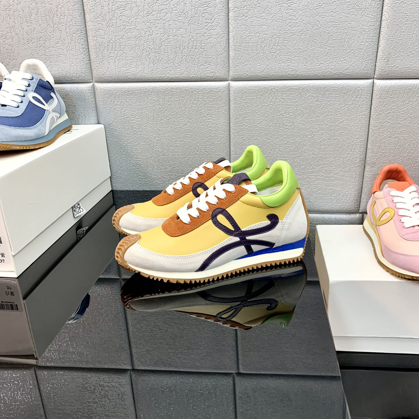 Loewe Flow Runner In Technical Mesh And Suede - FashionPlug