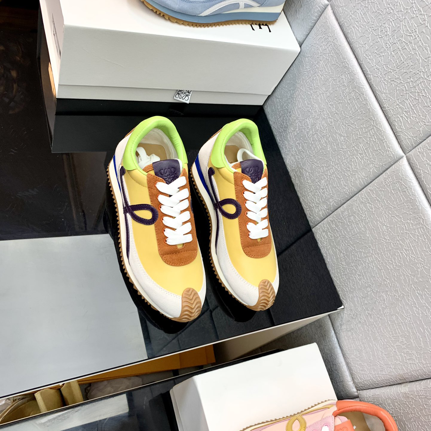 Loewe Flow Runner In Technical Mesh And Suede - FashionPlug