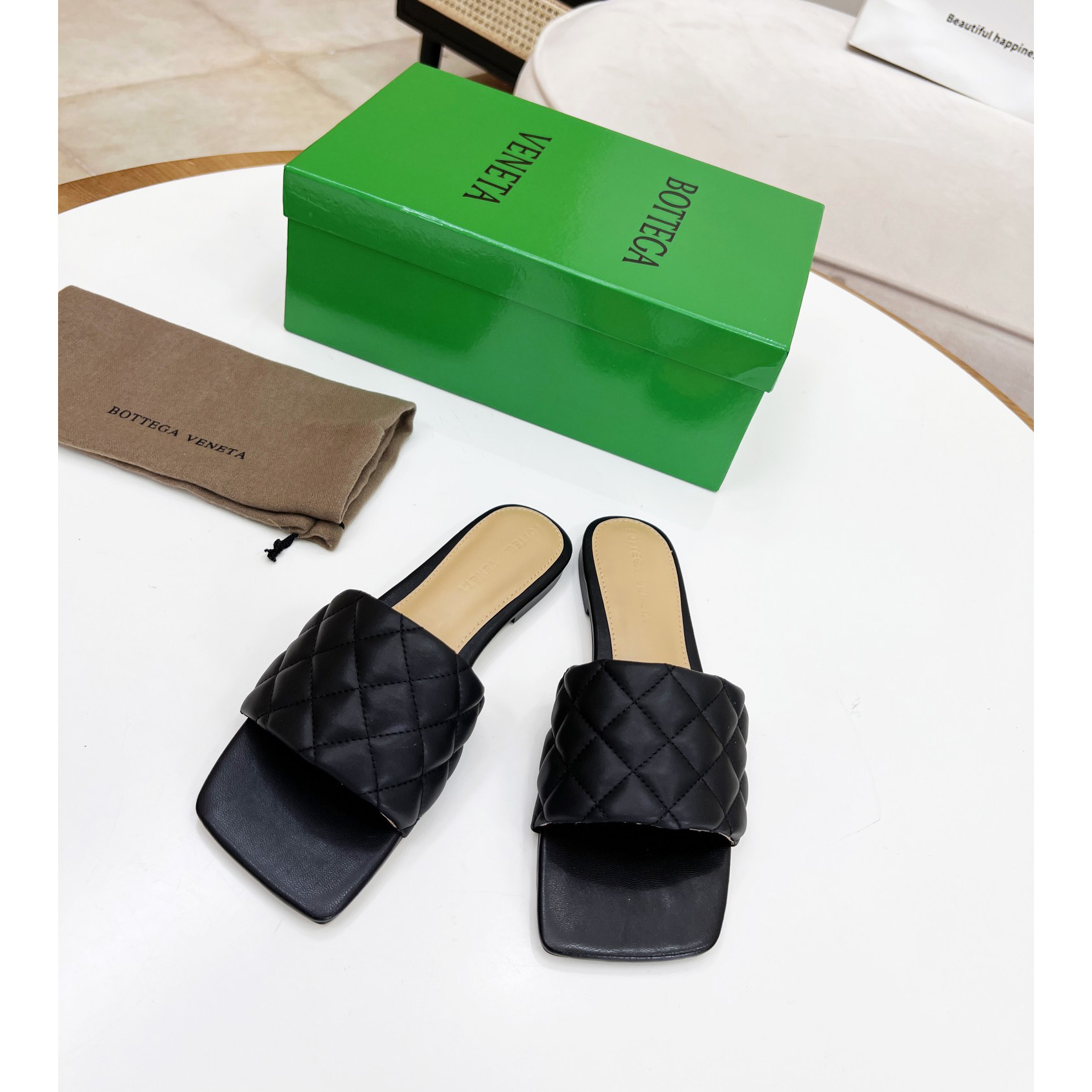 Bottega Veneta Padded Leather Sandals - FashionPlug