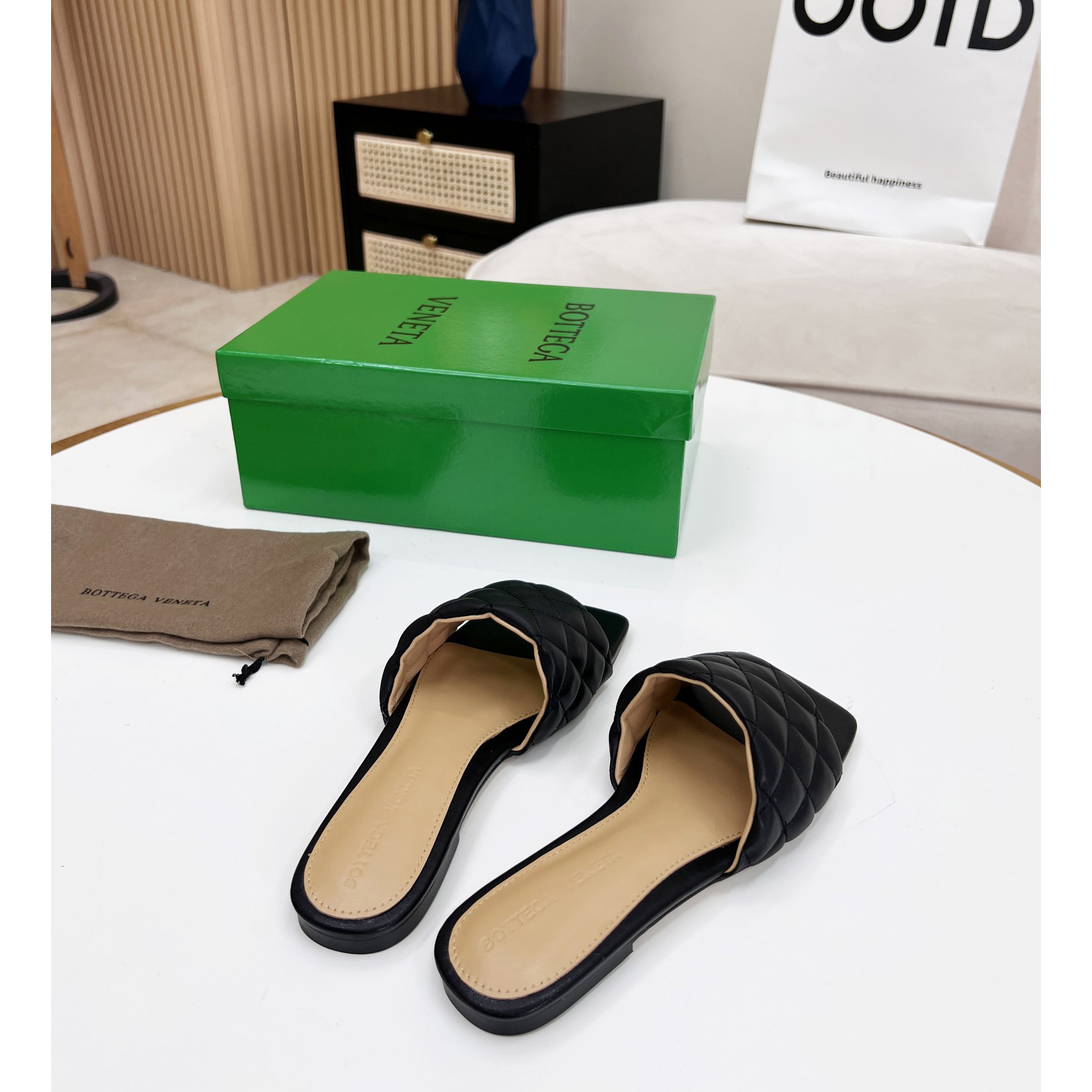 Bottega Veneta Padded Leather Sandals - FashionPlug