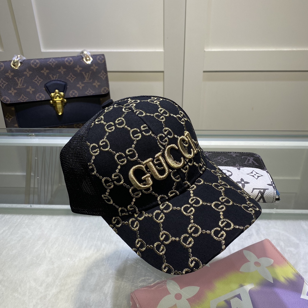 Gucci GG  Baseball Cap In Black - FashionPlug