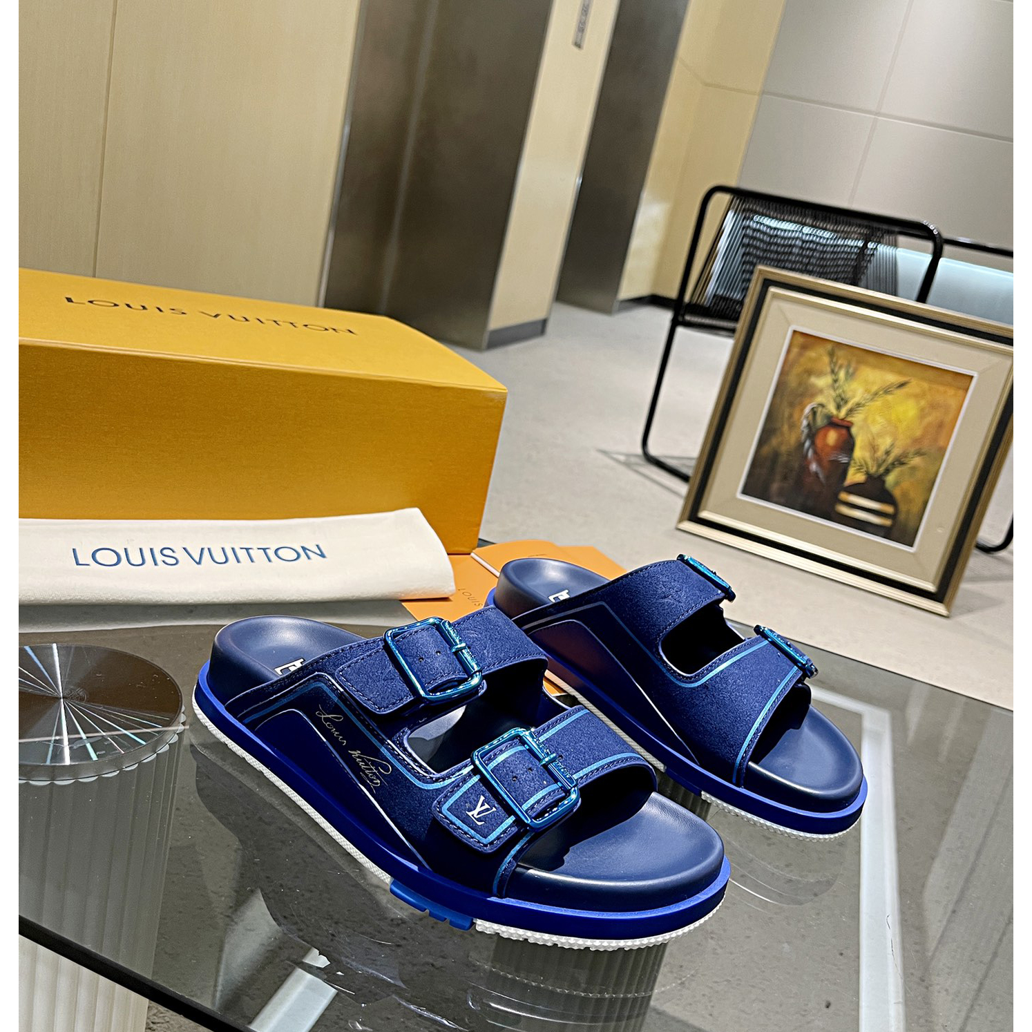 Louis Vuitton Men's Trainer Slippers - FashionPlug