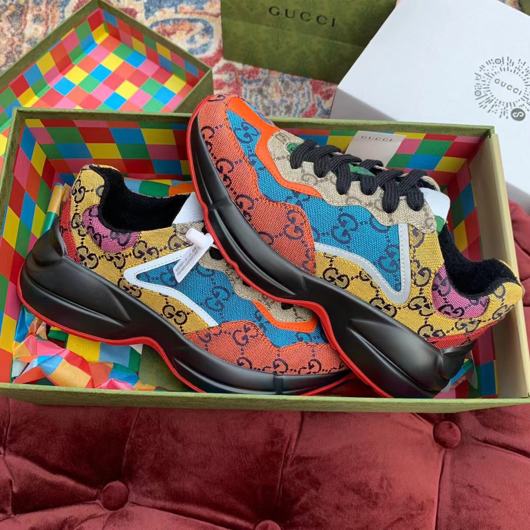 Gucci GG Multicolor Series Rhyton  Sneakers - FashionPlug