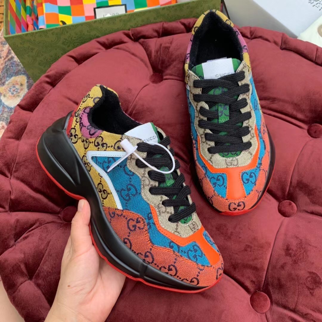 Gucci GG Multicolor Series Rhyton  Sneakers - FashionPlug