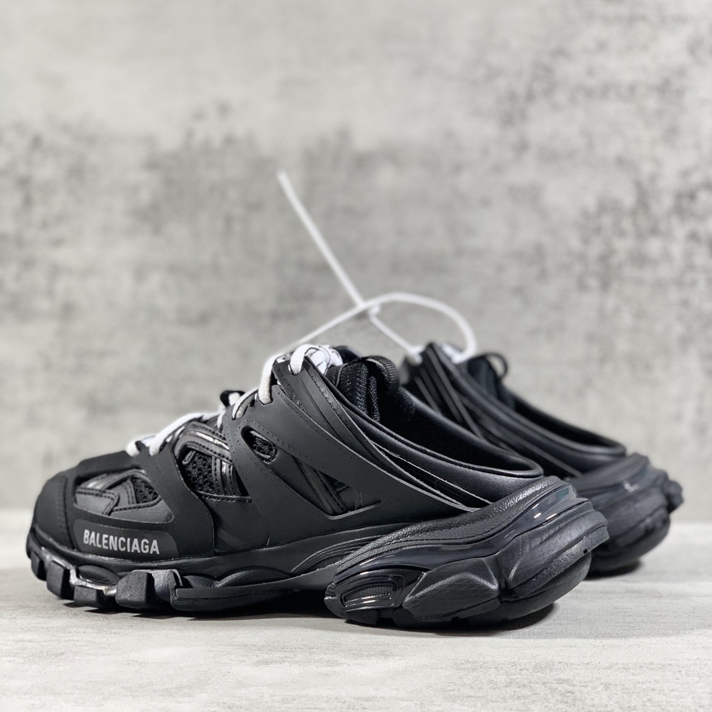 Balenciaga Track Mule In Black - FashionPlug
