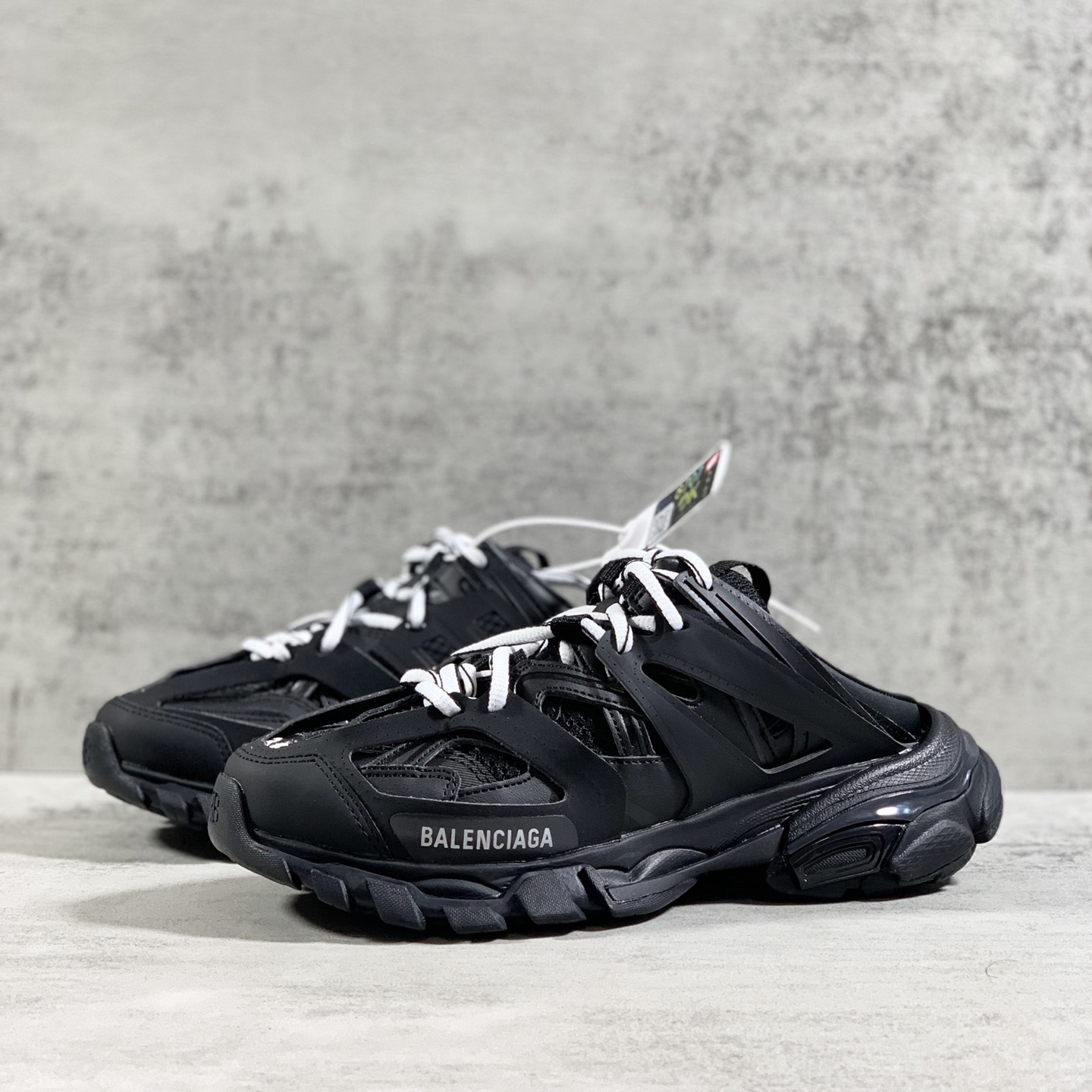 Balenciaga Track Mule In Black - FashionPlug