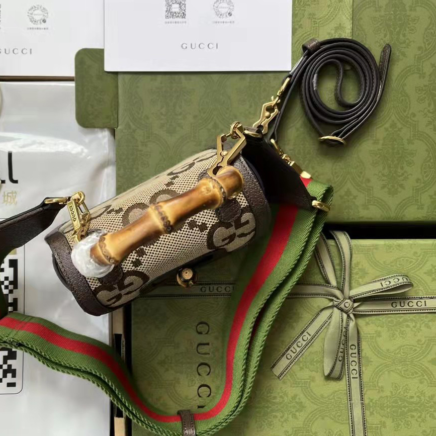 Gucci GG Bamboo Handle Bag（17-12-7.5CM） - FashionPlug