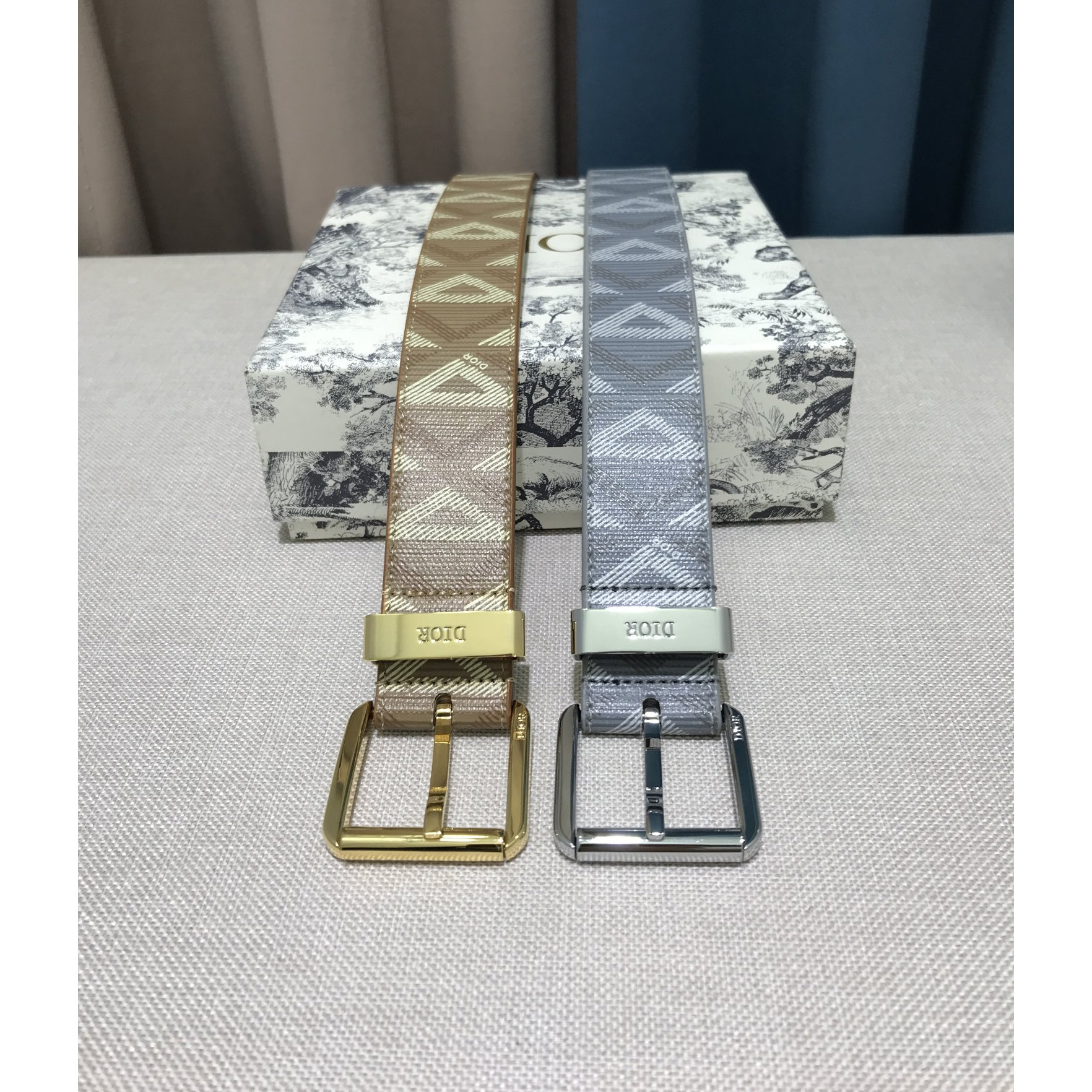 Dior CD Diamond Print  35mm Belt  - FashionPlug