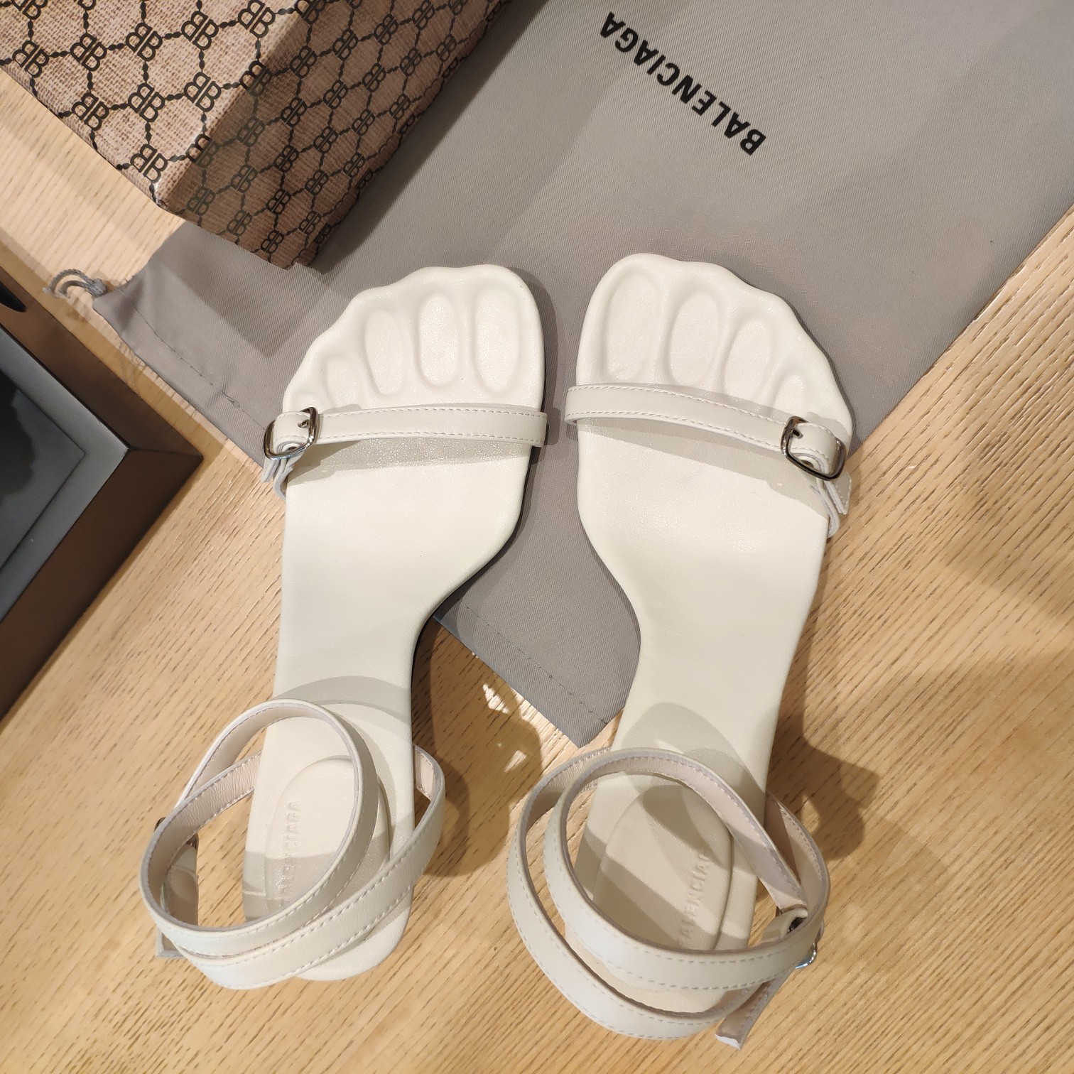 Balenciaga Logo High Heeled Sandals (7CM) - FashionPlug