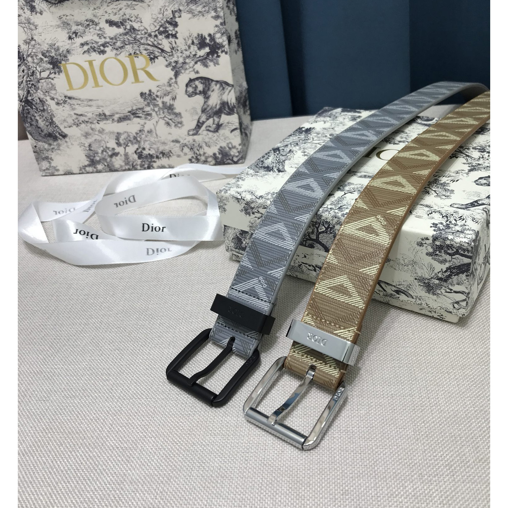 Dior CD Diamond Print  40mm Belt  - FashionPlug