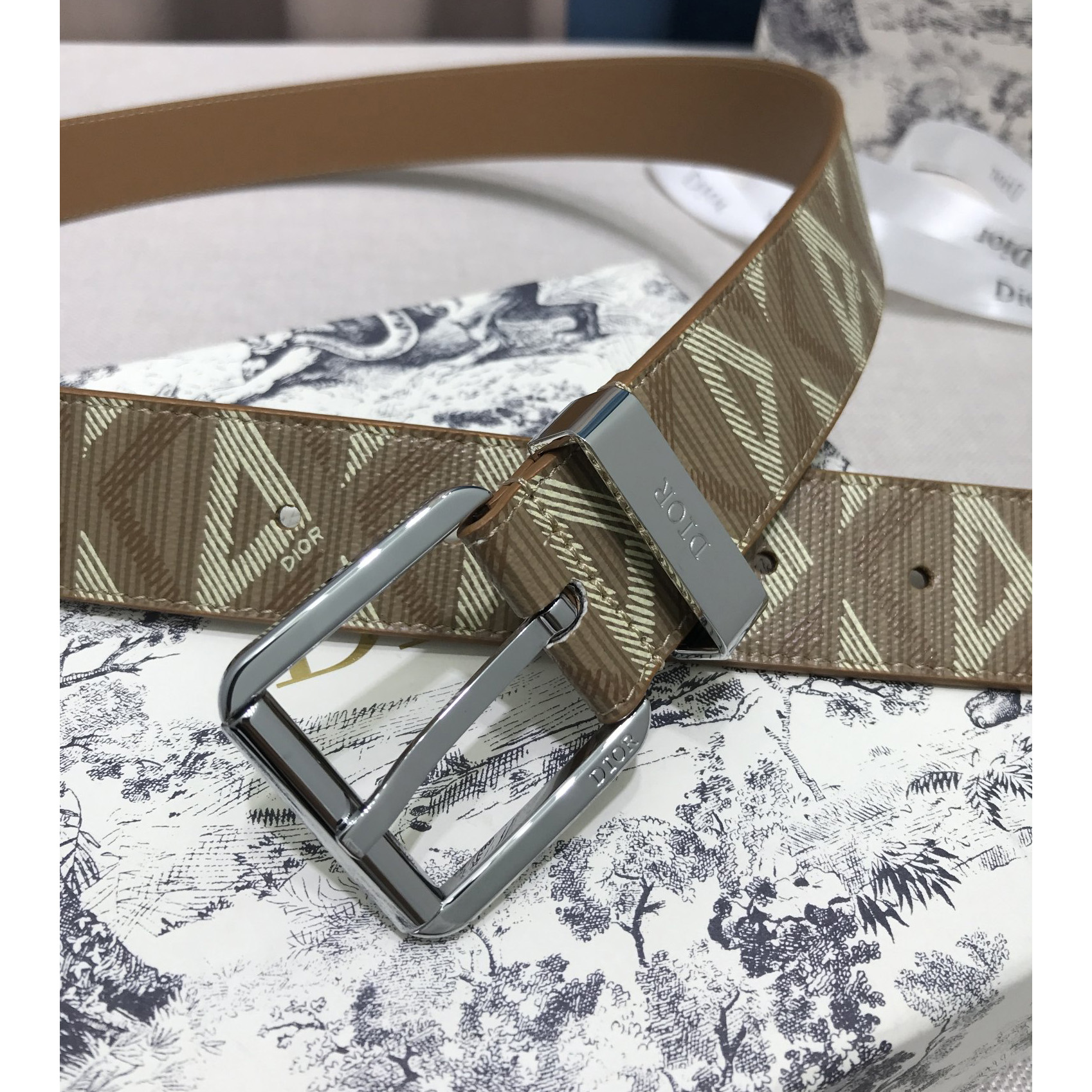 Dior CD Diamond Print  40mm Belt  - FashionPlug