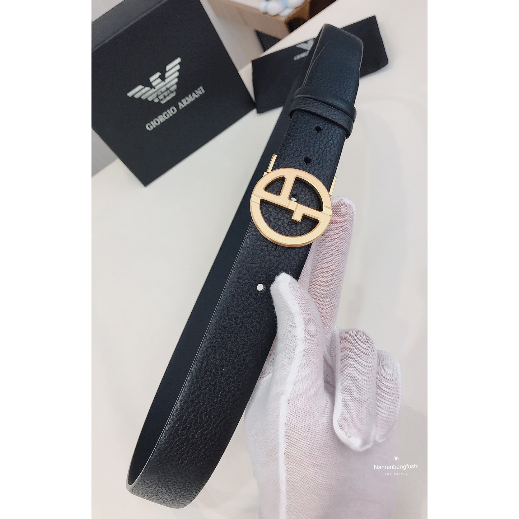 Armani Reversible Leather Belt  35mm - FashionPlug