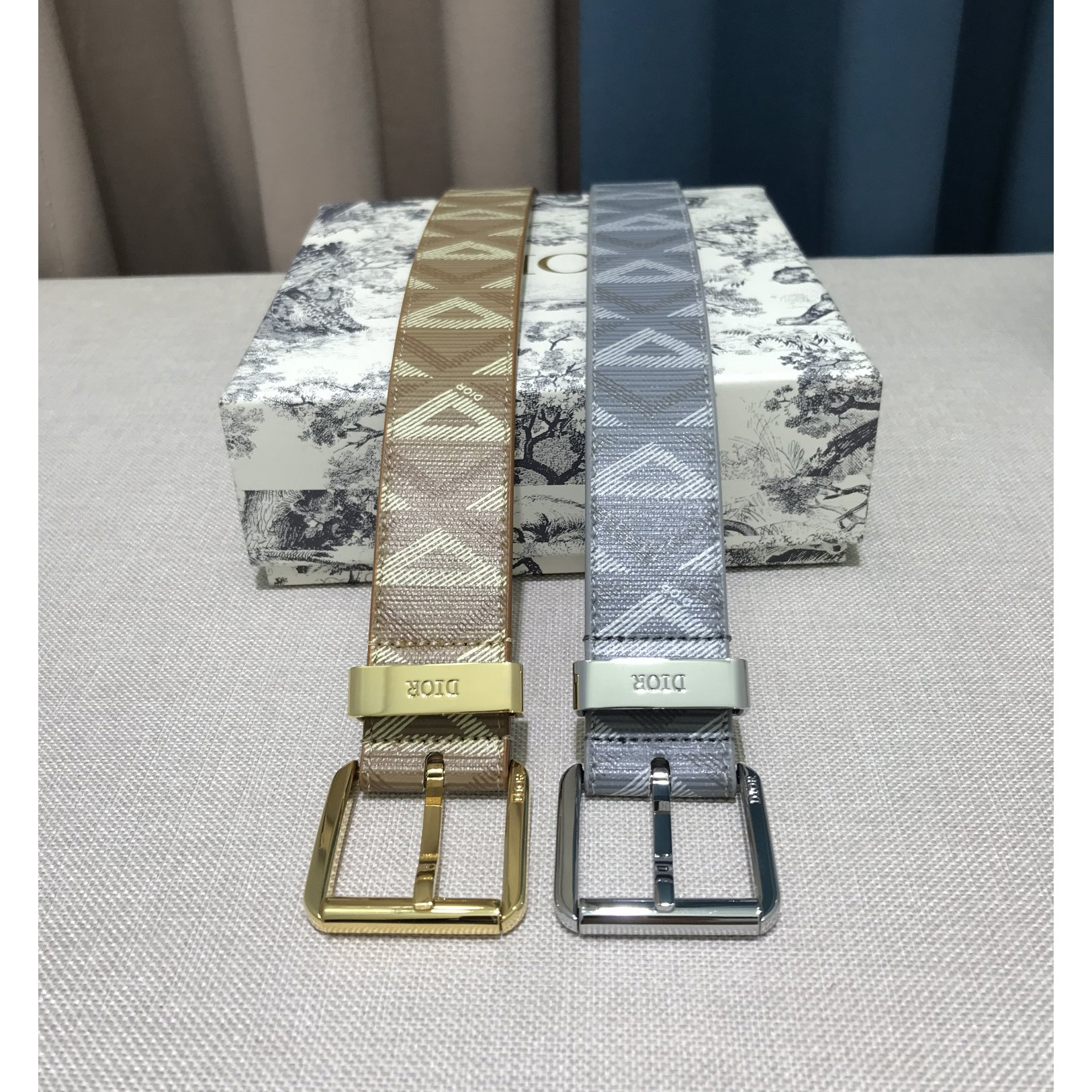 Dior CD Diamond Print  35mm Belt  - FashionPlug