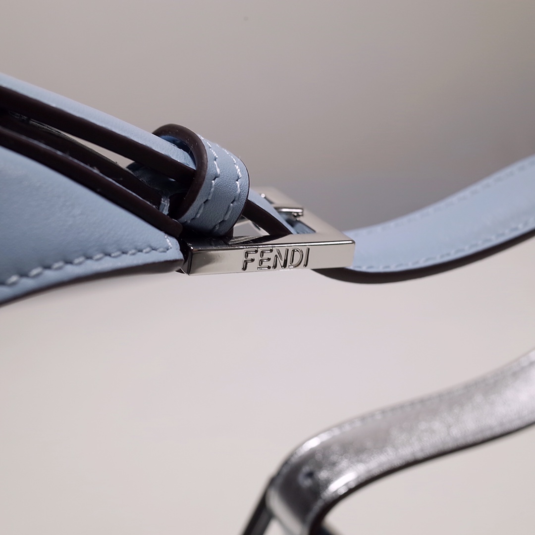 Fendi Cookie Blue Leather Mini Handbag（22-17.5-4.5cm） - FashionPlug