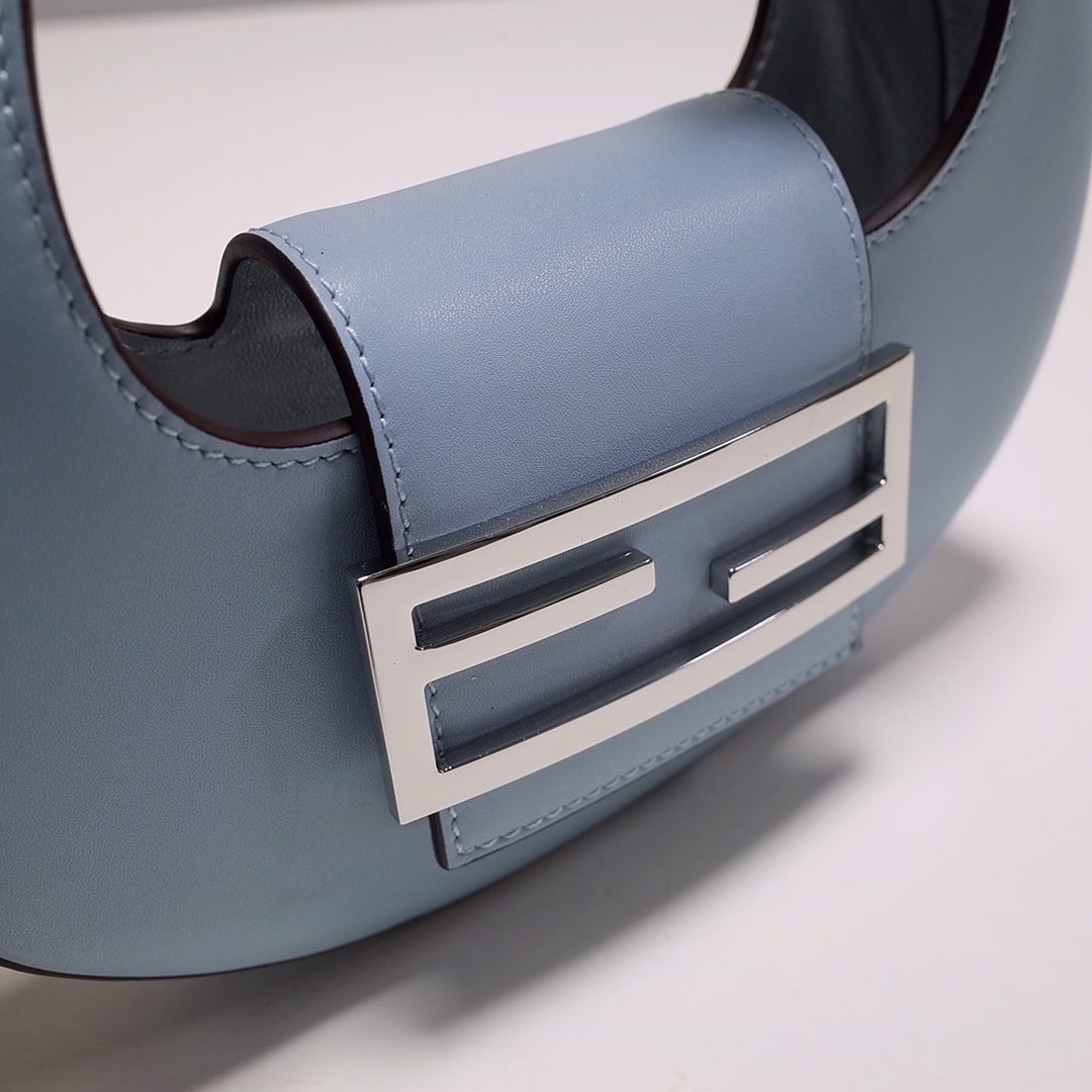 Fendi Cookie Blue Leather Mini Handbag（22-17.5-4.5cm） - FashionPlug