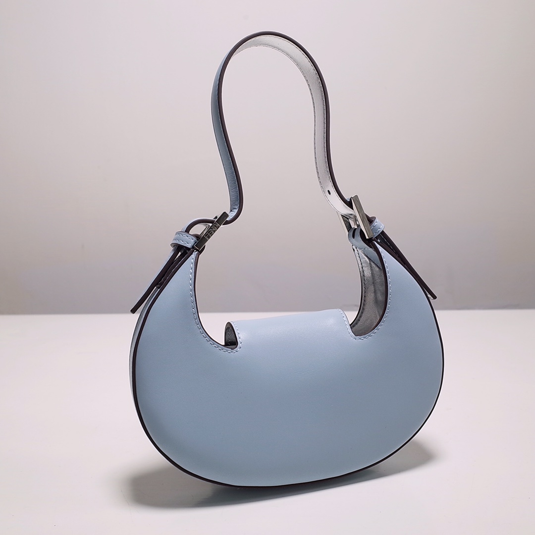 Fendi Cookie Blue Leather Mini Handbag（22-17.5-4.5cm） - FashionPlug