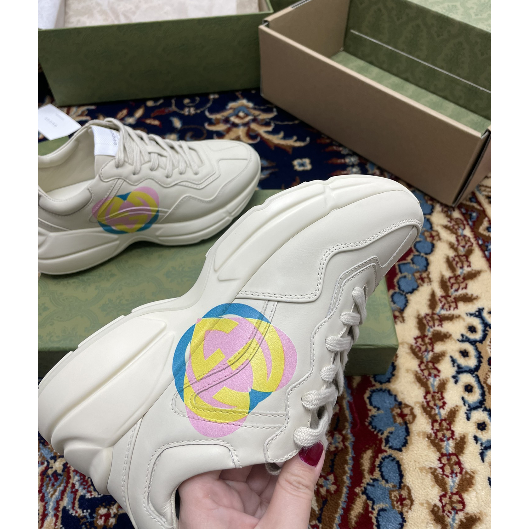 Gucci Women's Rhyton Sneakers - FashionPlug