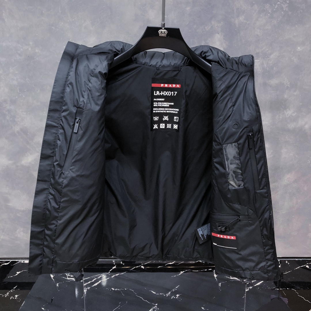 Prada Prada Logo Vest Jacket In Black - FashionPlug