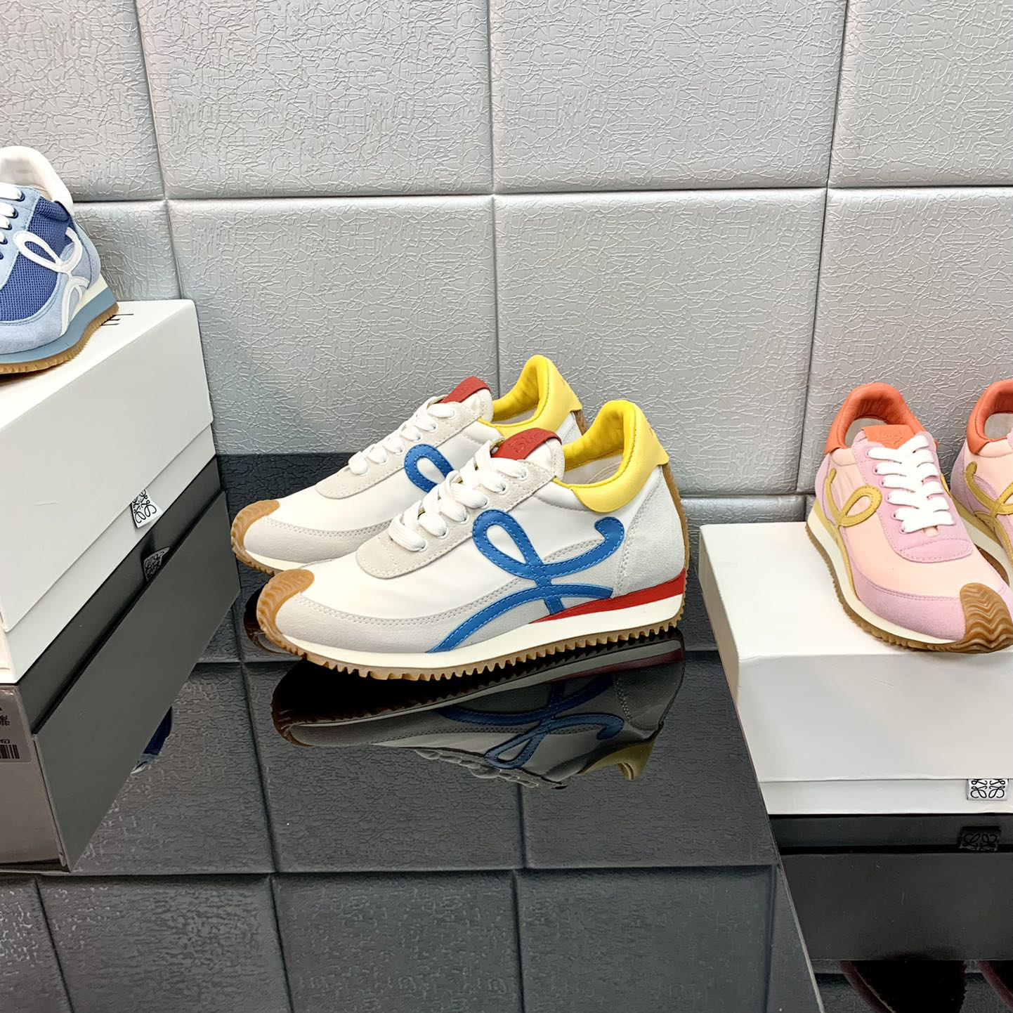 Loewe Flow Runner In Technical Mesh And Suede - FashionPlug