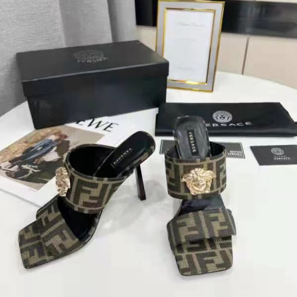 Versace x Fendi  Fendace Heel Sandals - FashionPlug