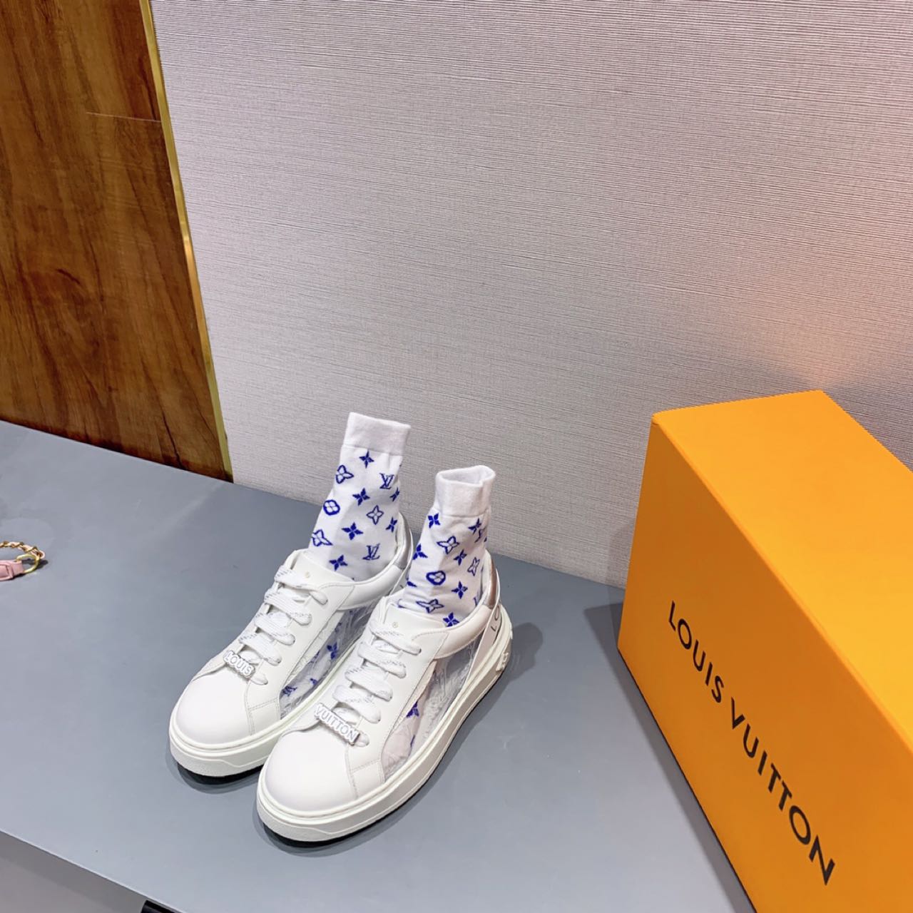 Louis Vuitton Time Out PVC Transparent Logo Sneaker - FashionPlug