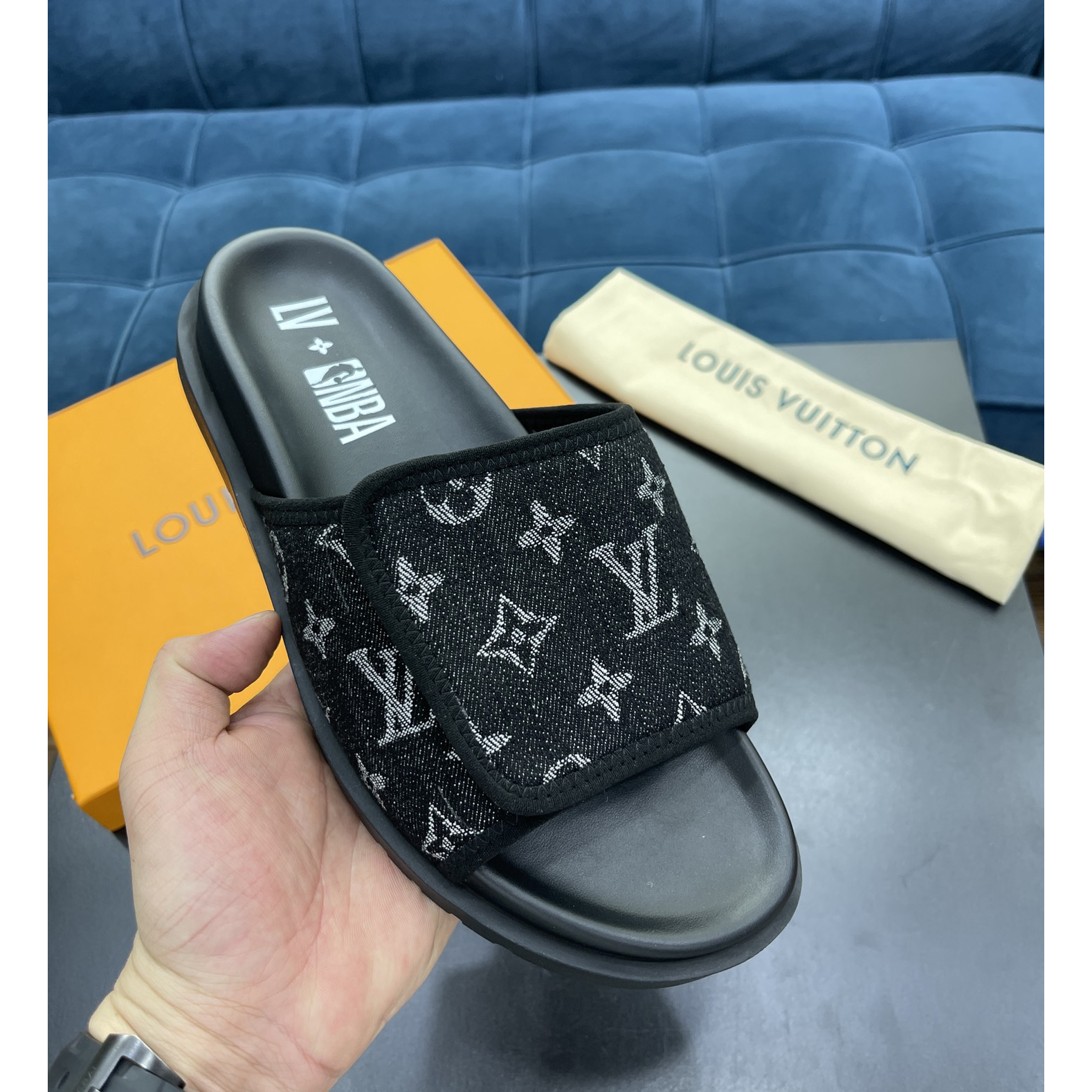 Louis Vuitton x NBA Monogram Slipper - FashionPlug