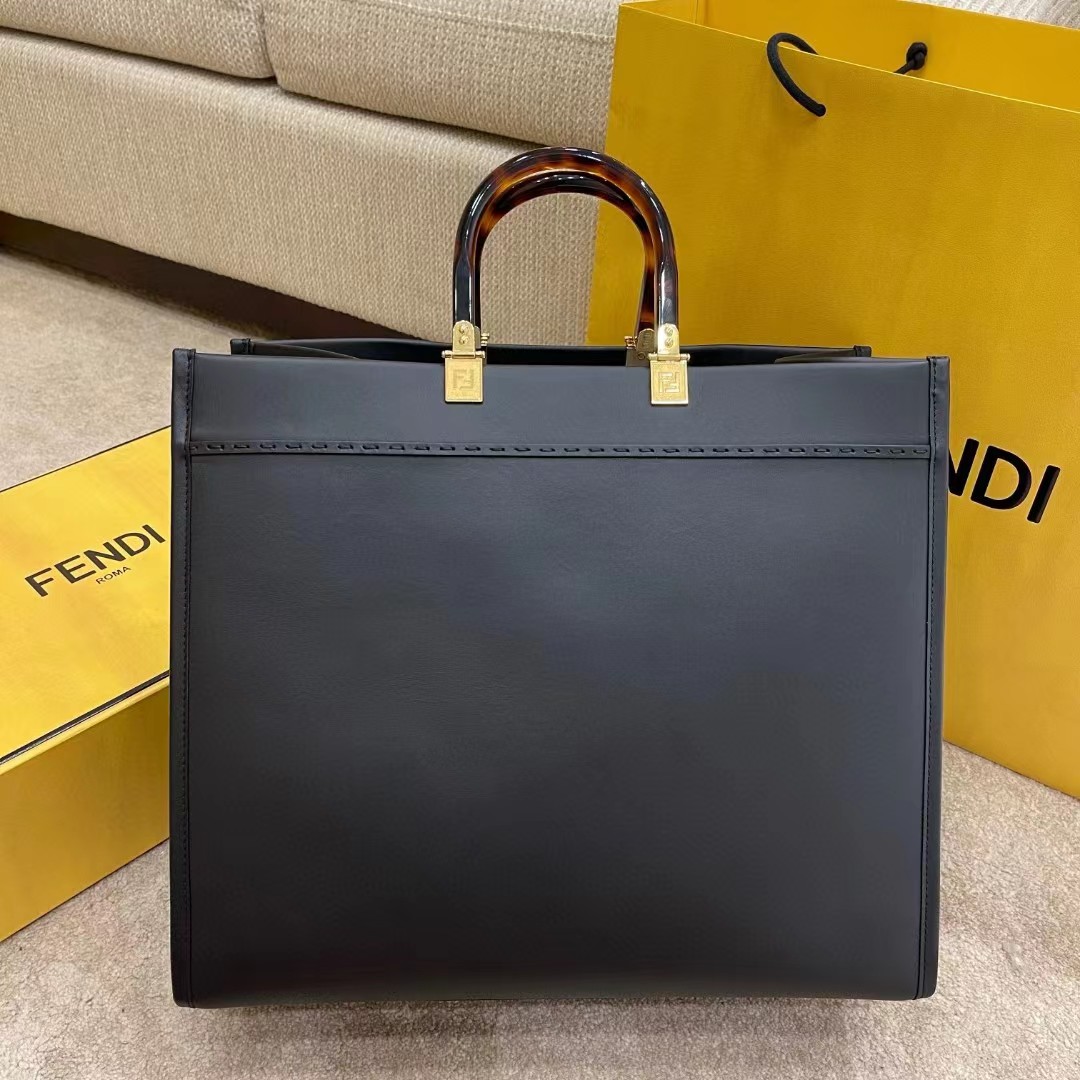 Fendi Sunshine Medium Beige Canvas Bag(40.5-35-21.5cm) - FashionPlug