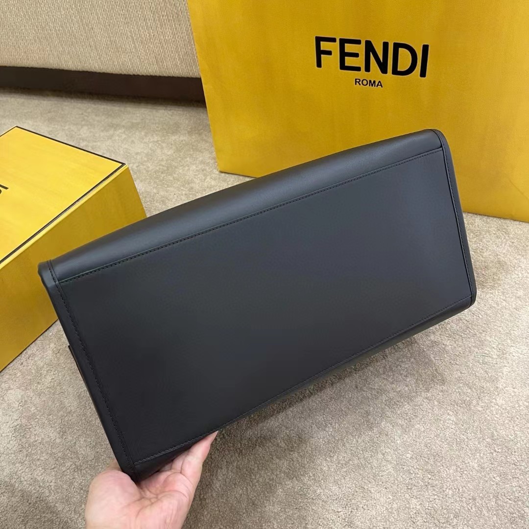 Fendi Sunshine Medium Beige Canvas Bag(40.5-35-21.5cm) - FashionPlug