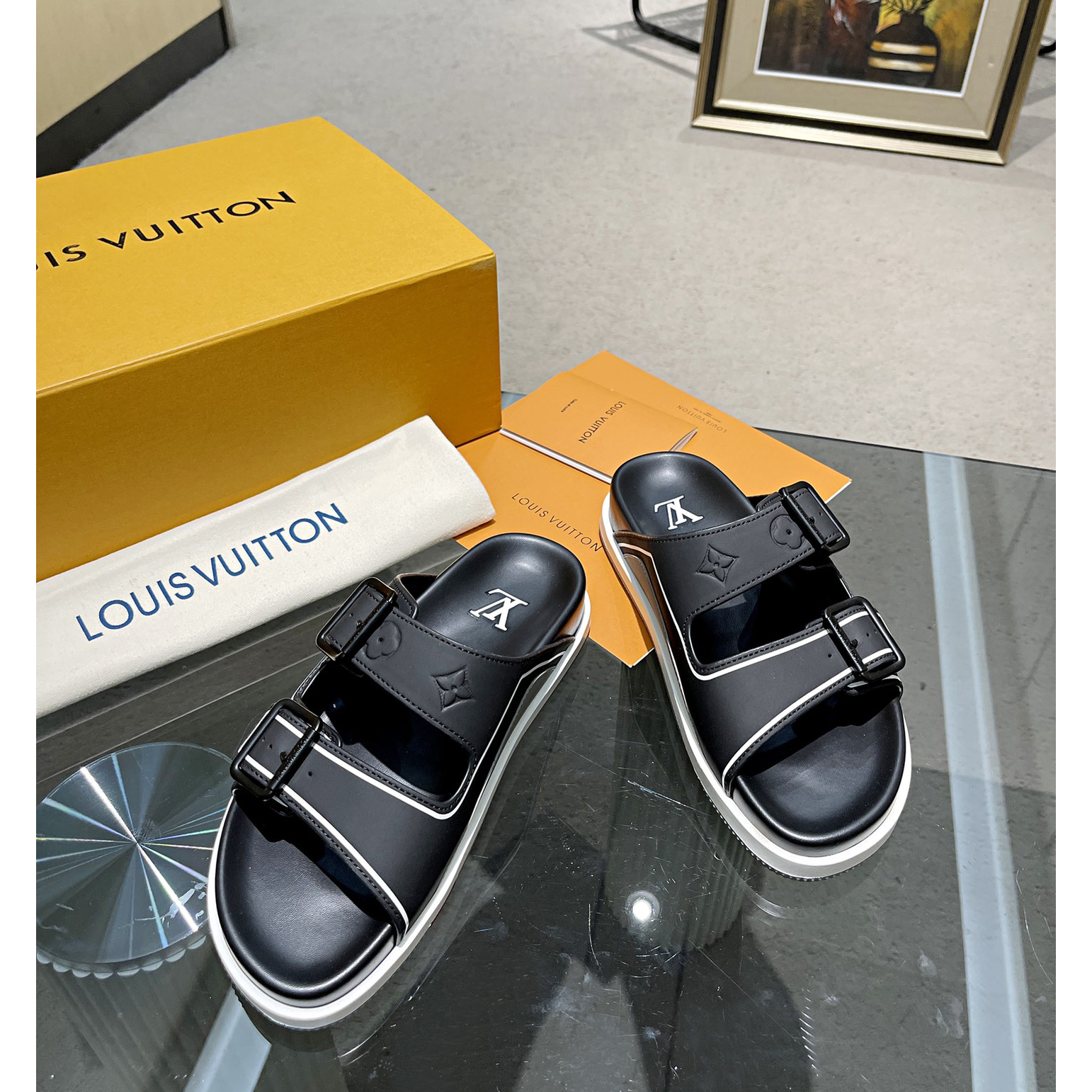 Louis Vuitton Men's Trainer Slippers - FashionPlug