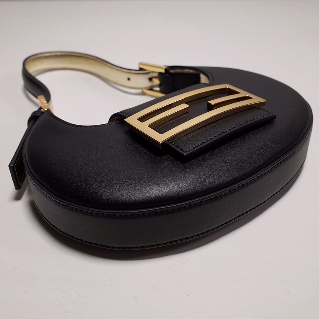 Fendi Cookie Black Leather Mini Handbag（22-17.5-4.5cm） - FashionPlug