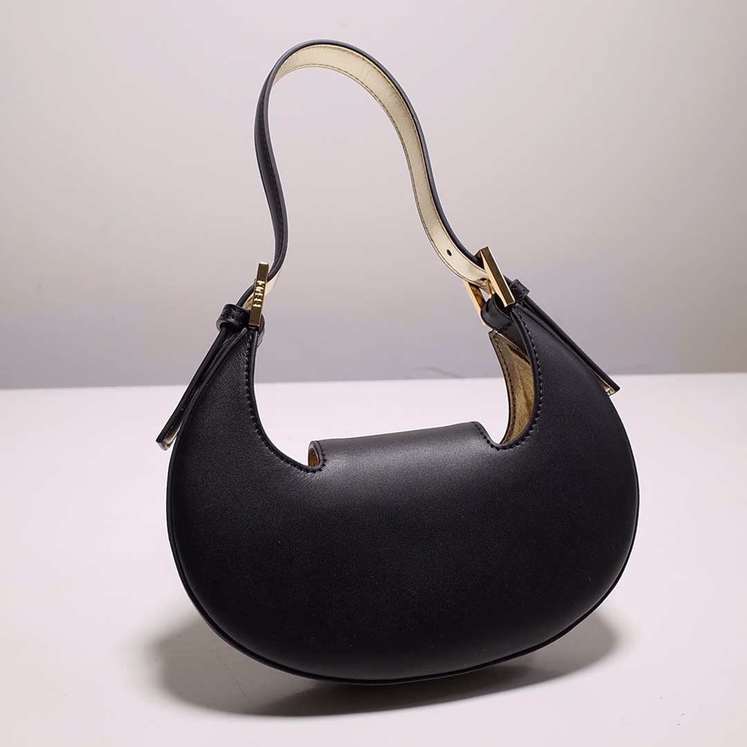 Fendi Cookie Black Leather Mini Handbag（22-17.5-4.5cm） - FashionPlug