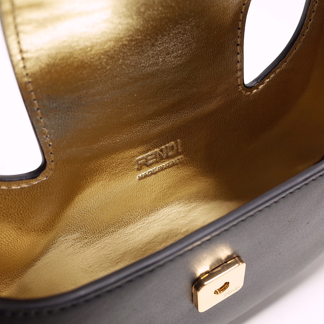 Fendi Cookie Black Leather Mini Handbag（22-17.5-4.5cm） - FashionPlug