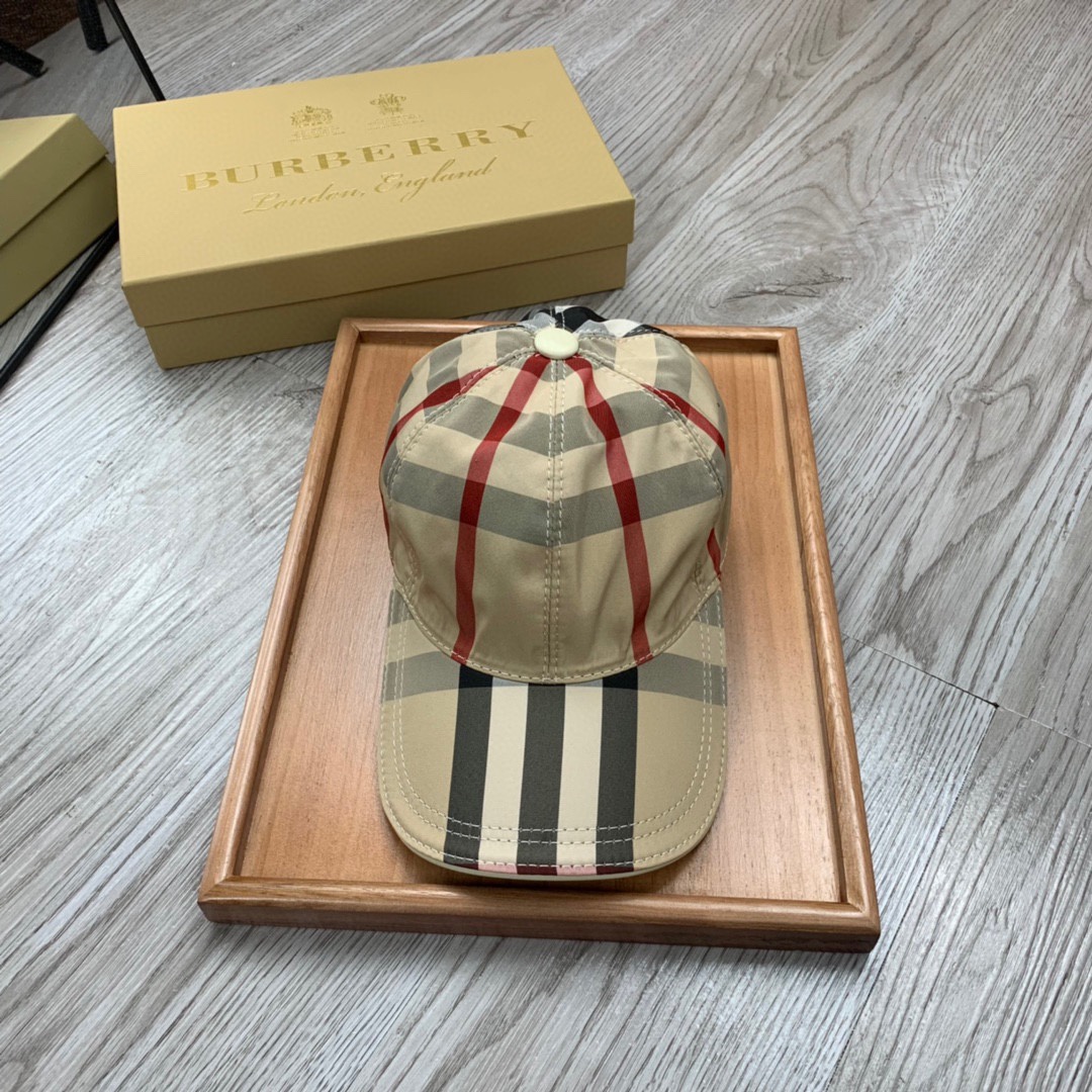 Burberry Vintage Check And Icon Stripe Baseball Cap - FashionPlug