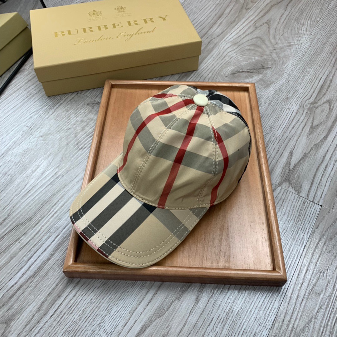 Burberry Vintage Check And Icon Stripe Baseball Cap - FashionPlug