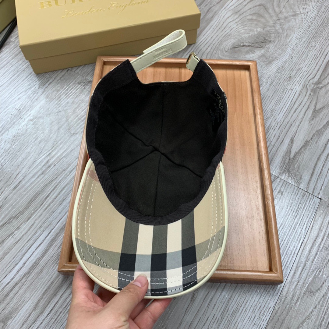 Burberry Vintage Check And Icon Stripe Baseball Cap - FashionPlug