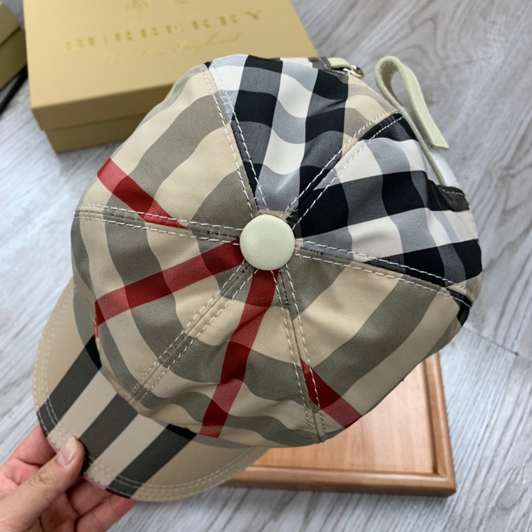 Burberry Vintage Check And Icon Stripe Baseball Cap - FashionPlug