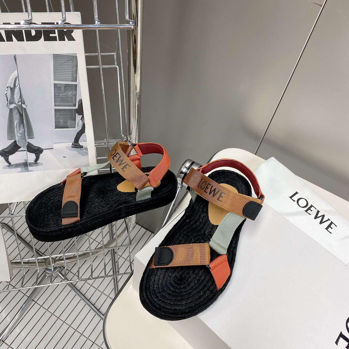 Loewe Strappy Espadrille In Nylon - FashionPlug