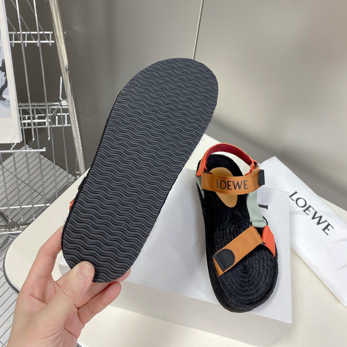 Loewe Strappy Espadrille In Nylon - FashionPlug
