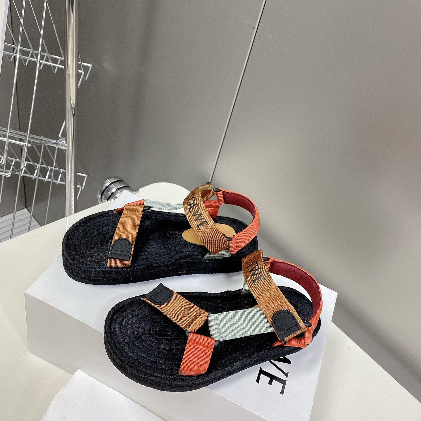 Loewe Strappy Espadrille In Nylon - FashionPlug