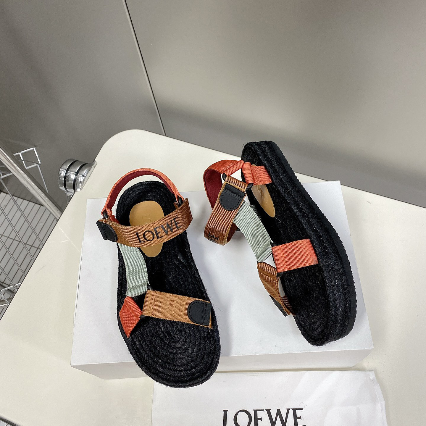 Loewe Strappy Espadrille In Nylon - FashionPlug