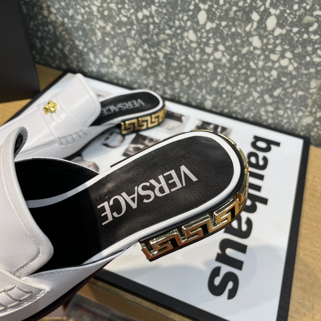 Versace La Medusa Loafer Mules - FashionPlug