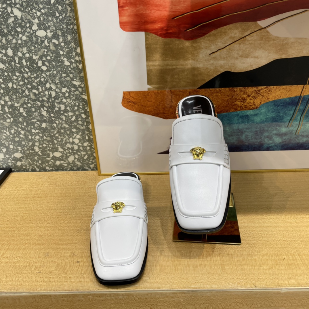 Versace La Medusa Loafer Mules - FashionPlug