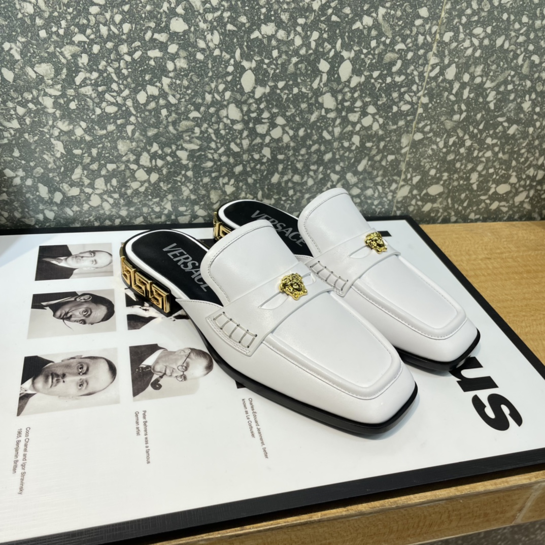 Versace La Medusa Loafer Mules - FashionPlug