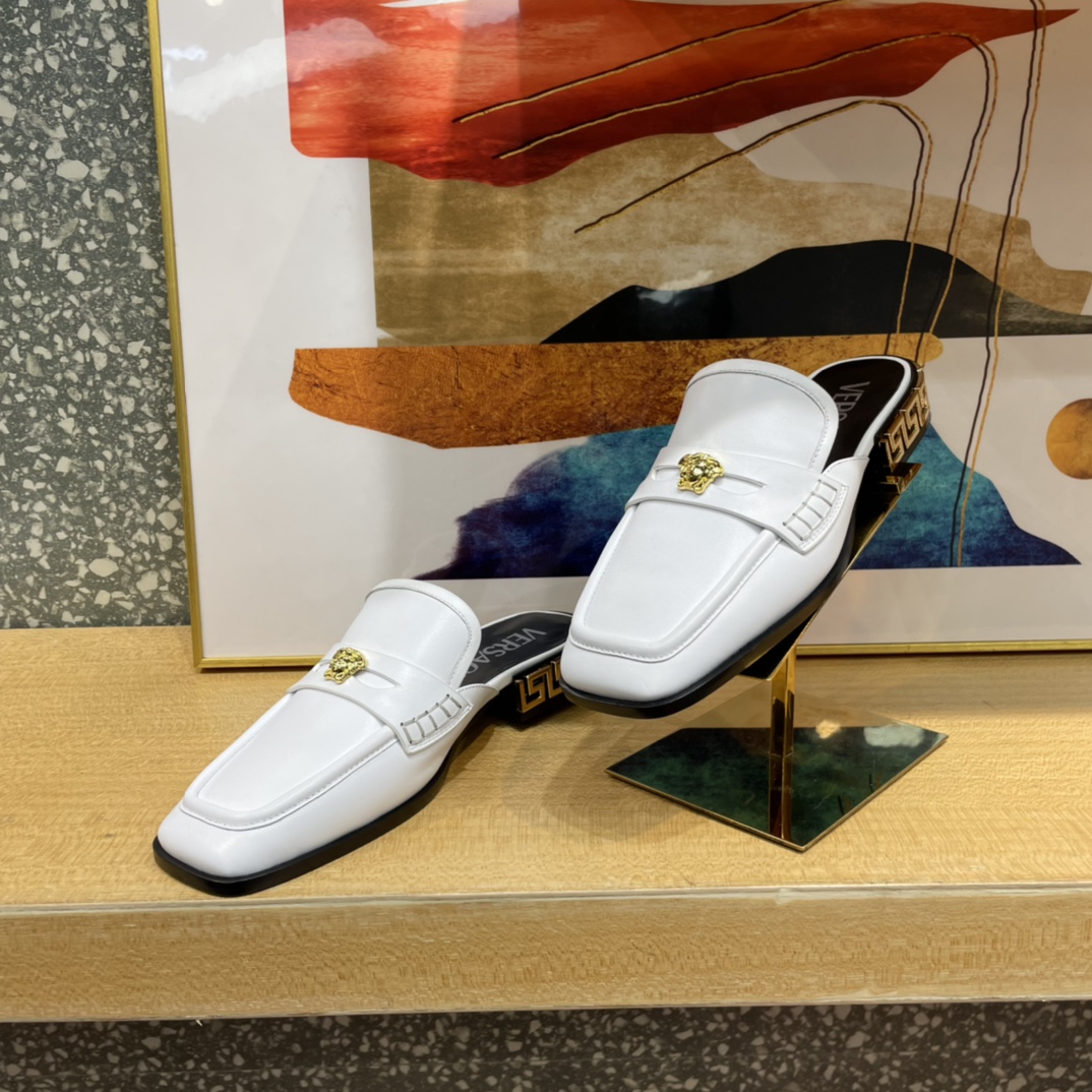 Versace La Medusa Loafer Mules - FashionPlug