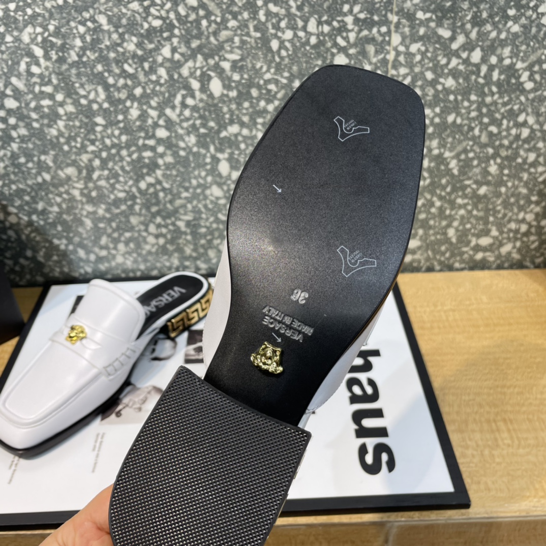 Versace La Medusa Loafer Mules - FashionPlug