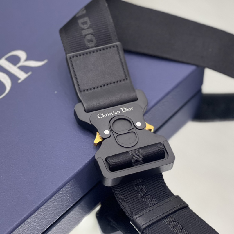 Dior Black CD Diamond Canvas And Smooth Calfskin Saddle Bag(26-19-4.5cm) 1ADPO093 - FashionPlug