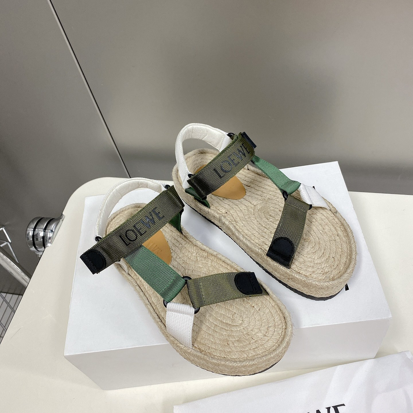 Loewe Strappy Espadrille In Nylon - FashionPlug