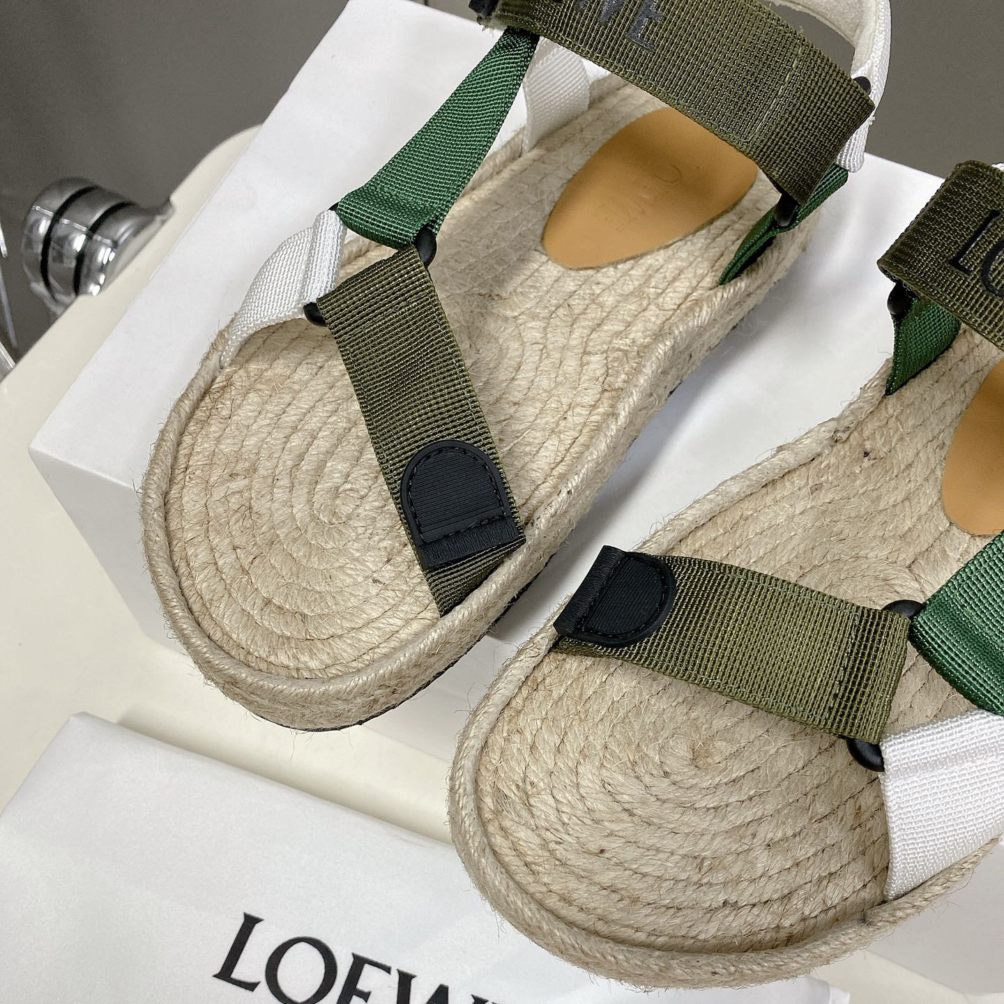Loewe Strappy Espadrille In Nylon - FashionPlug