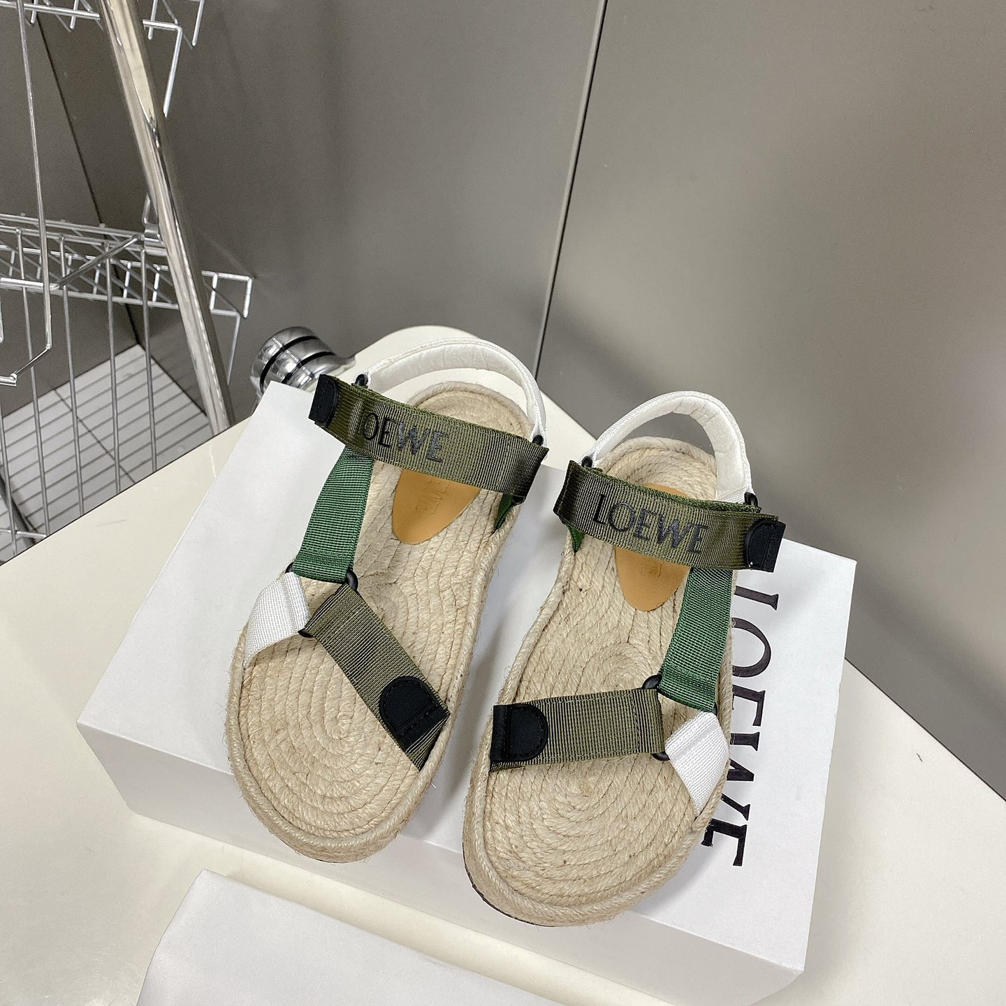 Loewe Strappy Espadrille In Nylon - FashionPlug