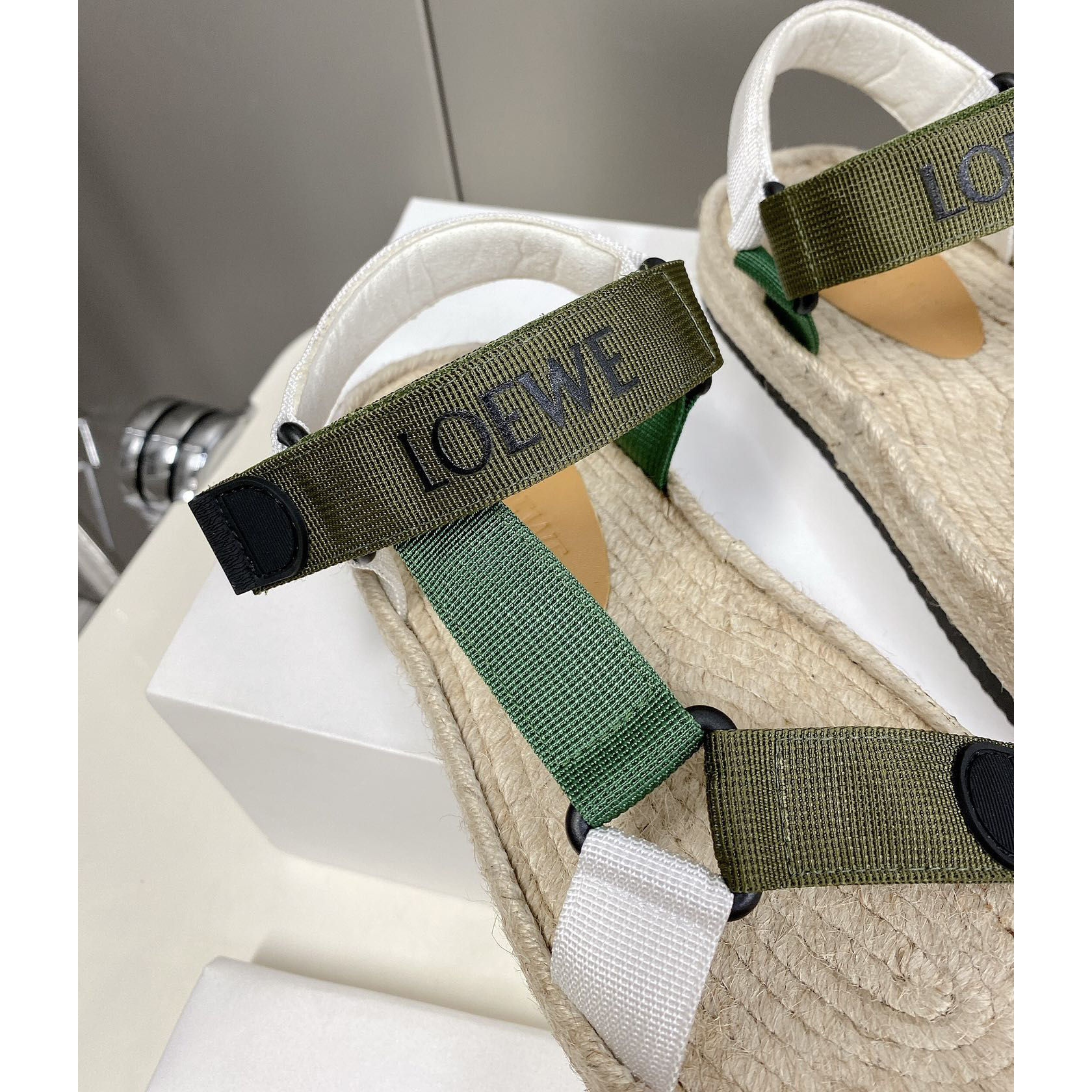 Loewe Strappy Espadrille In Nylon - FashionPlug